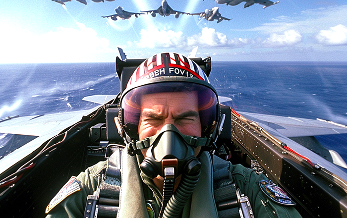 Top Gun movie poster and San Diego