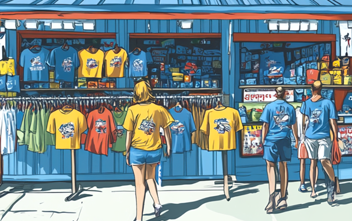 SB Shoppe t-shirt displays