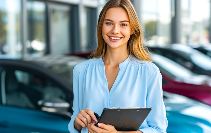 中古車販売店のスタッフをイメージした画像