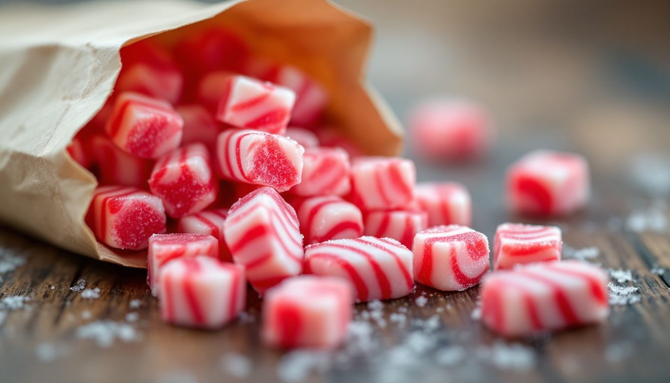 赤白の縞模様が美しいスウェーデン伝統菓子ポルカグリスの接写